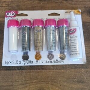 Tulip Fashion Glitter Metallics Fashion Bond for‎ Fabric Adhesive Washable New